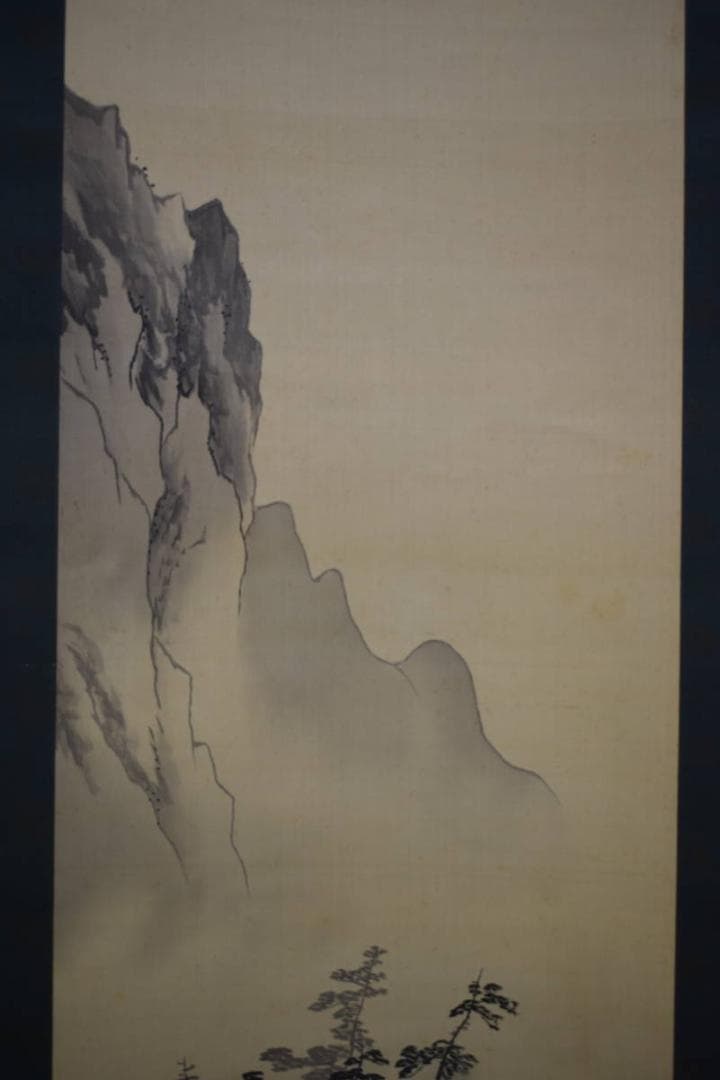 模写/橋本雅邦/山水帰路図/布袋屋掛軸HG-314