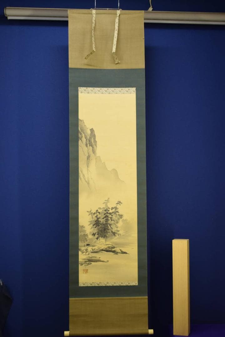 模写/橋本雅邦/山水帰路図/布袋屋掛軸HG-314