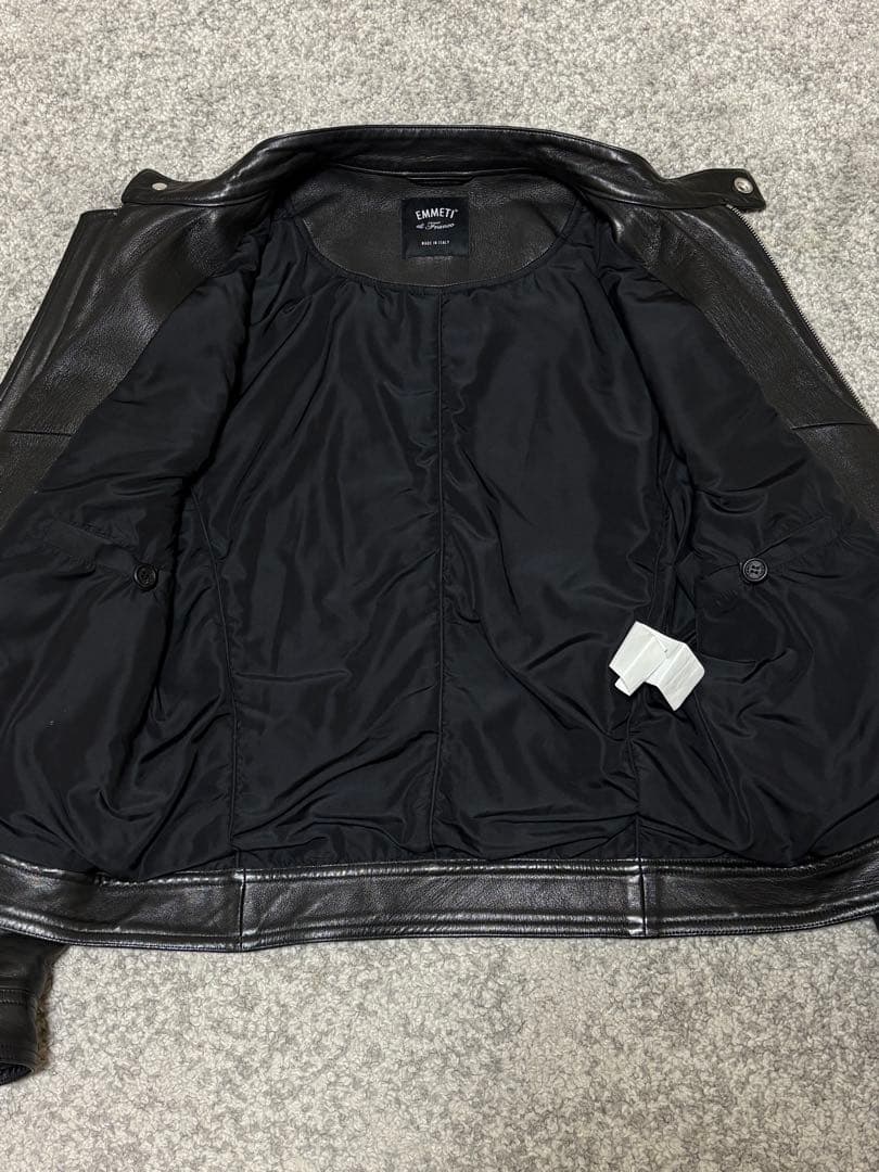 EMMETIエンメティANDREAアンドレア/シングルライダースジャケット 46