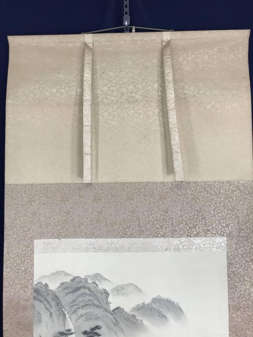 輝夫/山邨晴日/山水図/横物/掛軸/名家伝来/AB-827