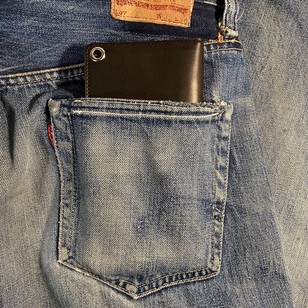 薄型ロングトラッカーウォレット 2層 シルバー 栃木レザー ハンドメイド