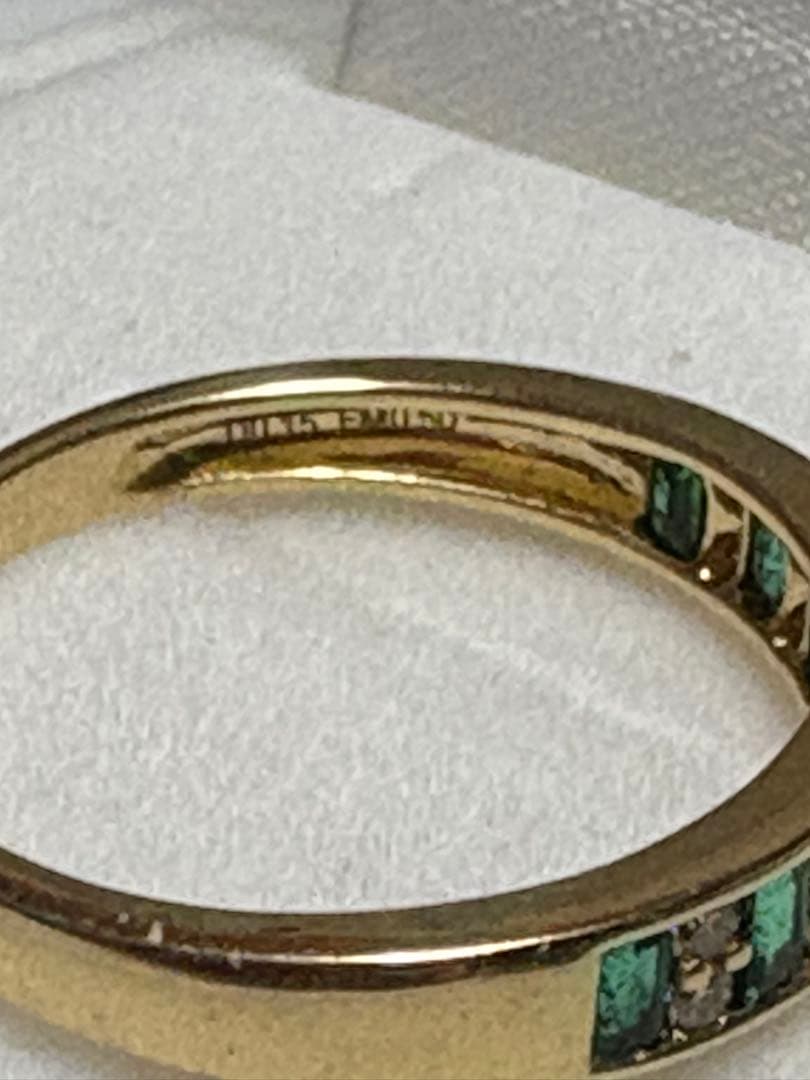 最終お値下げ　k18エメラルド ダイヤモンド リング 12号