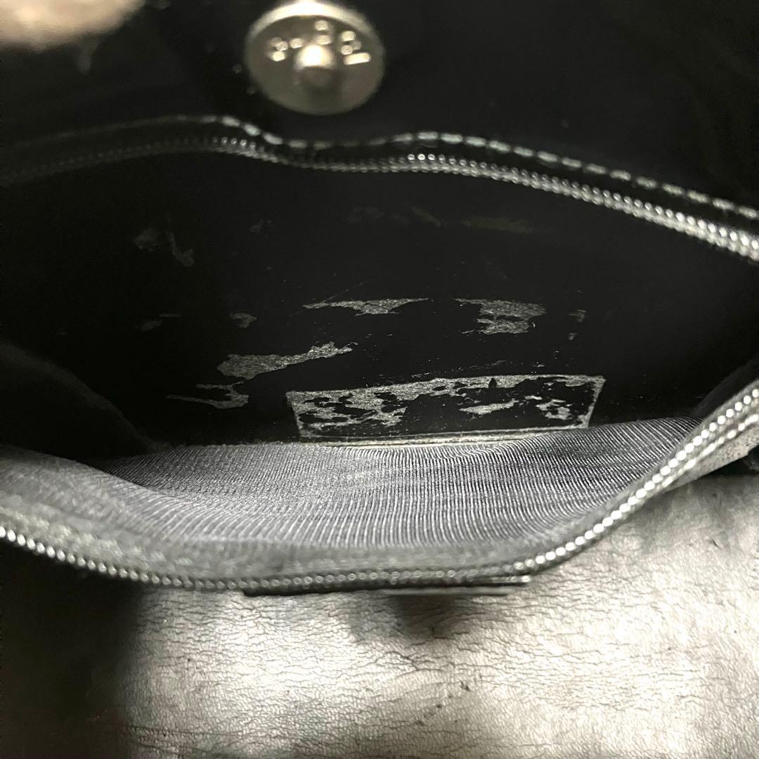 GUCCI グッチ ワンショルダー バッグ エナメル ブラック 黒 希少デザイン