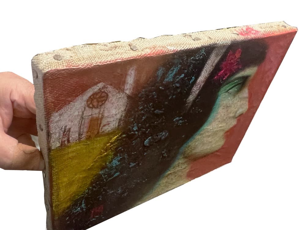 佐々木豊、画家、女の横顔、洋画、 油彩、原画 佐々木豊、画家、女の