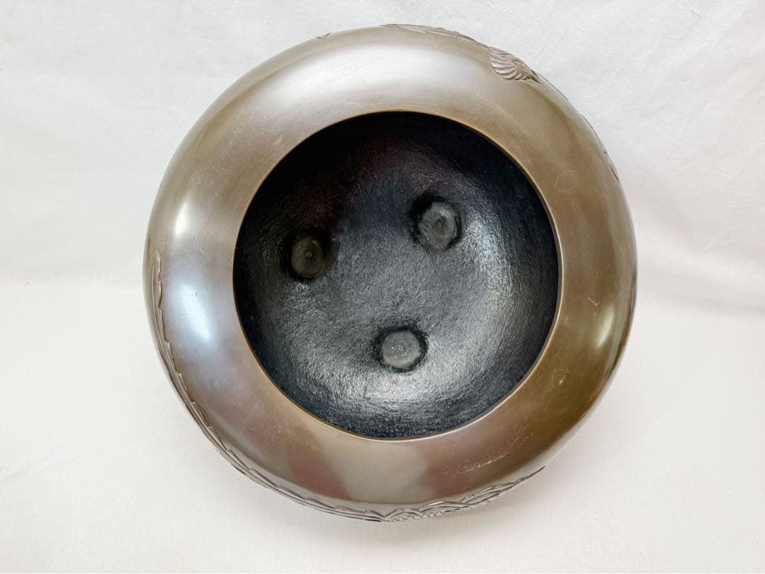 ほぼ未使用 茶道具 鋳師 金森吉左造 鳳凰唐金風炉 浜松地紋釜添 富士釜 共箱