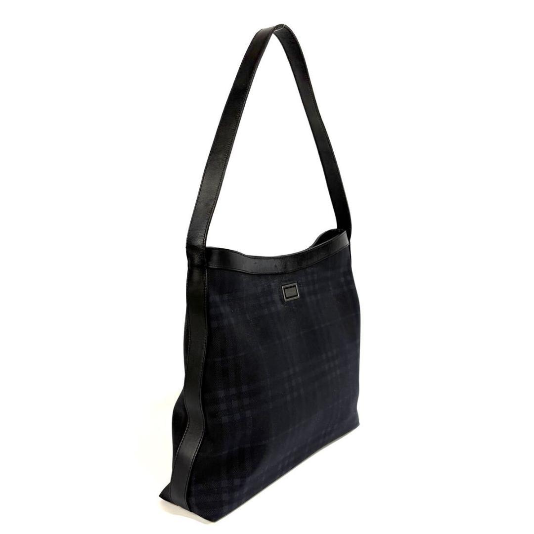 【美品】バーバリー PVCレザー 肩掛けショルダーバッグ グレー イタリア製