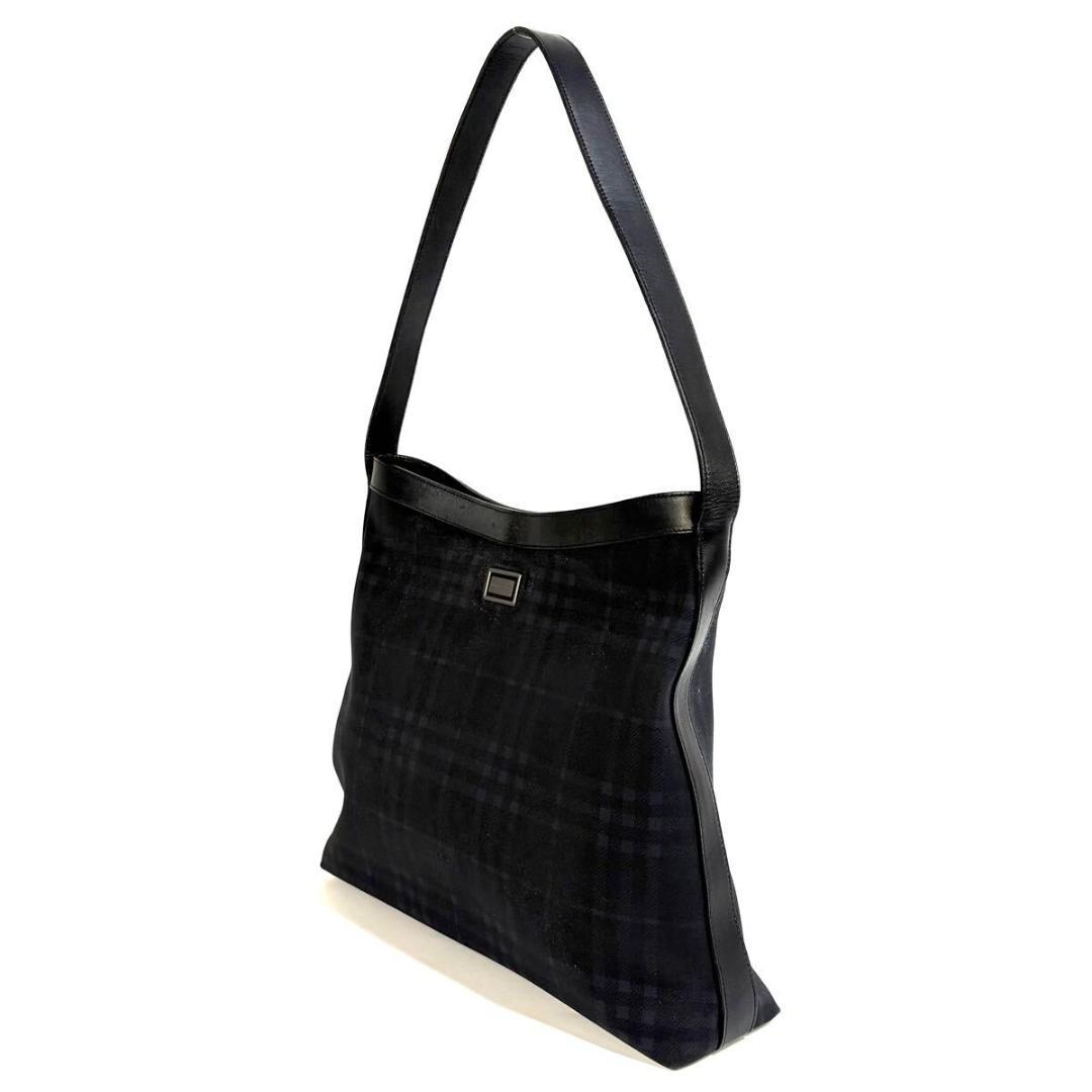 【美品】バーバリー PVCレザー 肩掛けショルダーバッグ グレー イタリア製