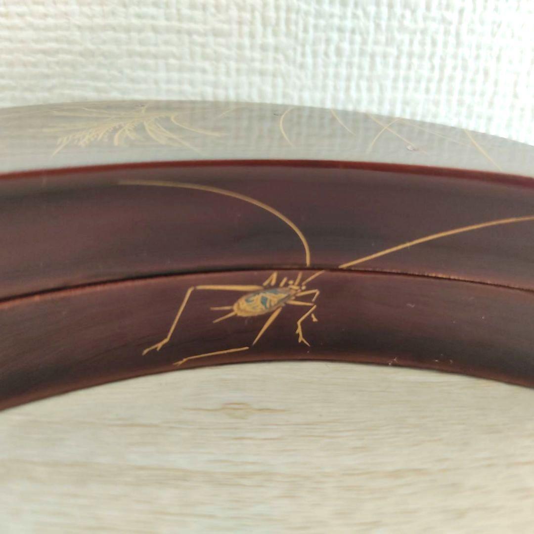 お値下げしました、銀ぼかし芒鈴虫蒔絵　三日月　香合　箕輪一星作