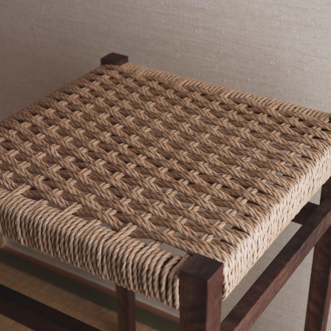 ペーパーコードスツール　天然木　ウォールナット