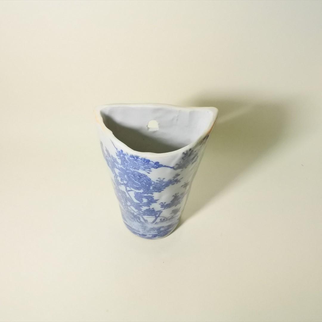 明治時代　印判　掛花生　花入　骨董品　アンティーク　オブジェ a