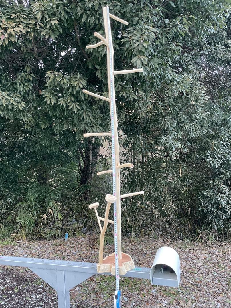 国産ヒノキ 鳥用止まり木 大型スタンド 約140センチ 小型中型インコ用