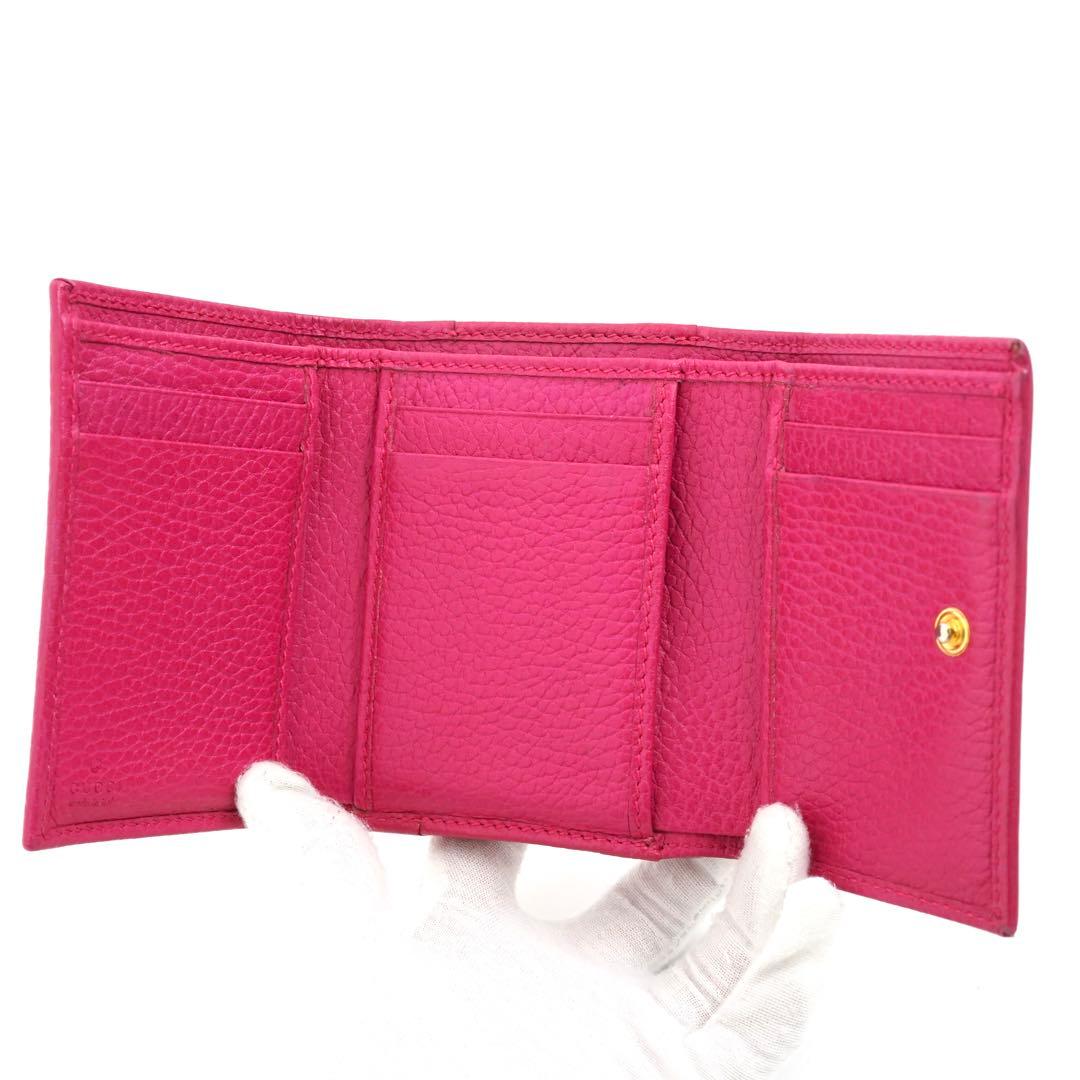✨未使用に近い✨GUCCI ミニ財布マーモントGGロゴ三つ折り刻印