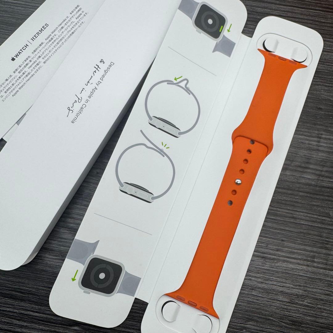 2911 Apple Watch エルメス　シリコン　スポーツ　オレンジバンド
