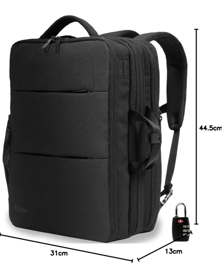 美品］Evoonマルチビジネスリュック3.0 大容量 拡張機能 多機能 撥水加工