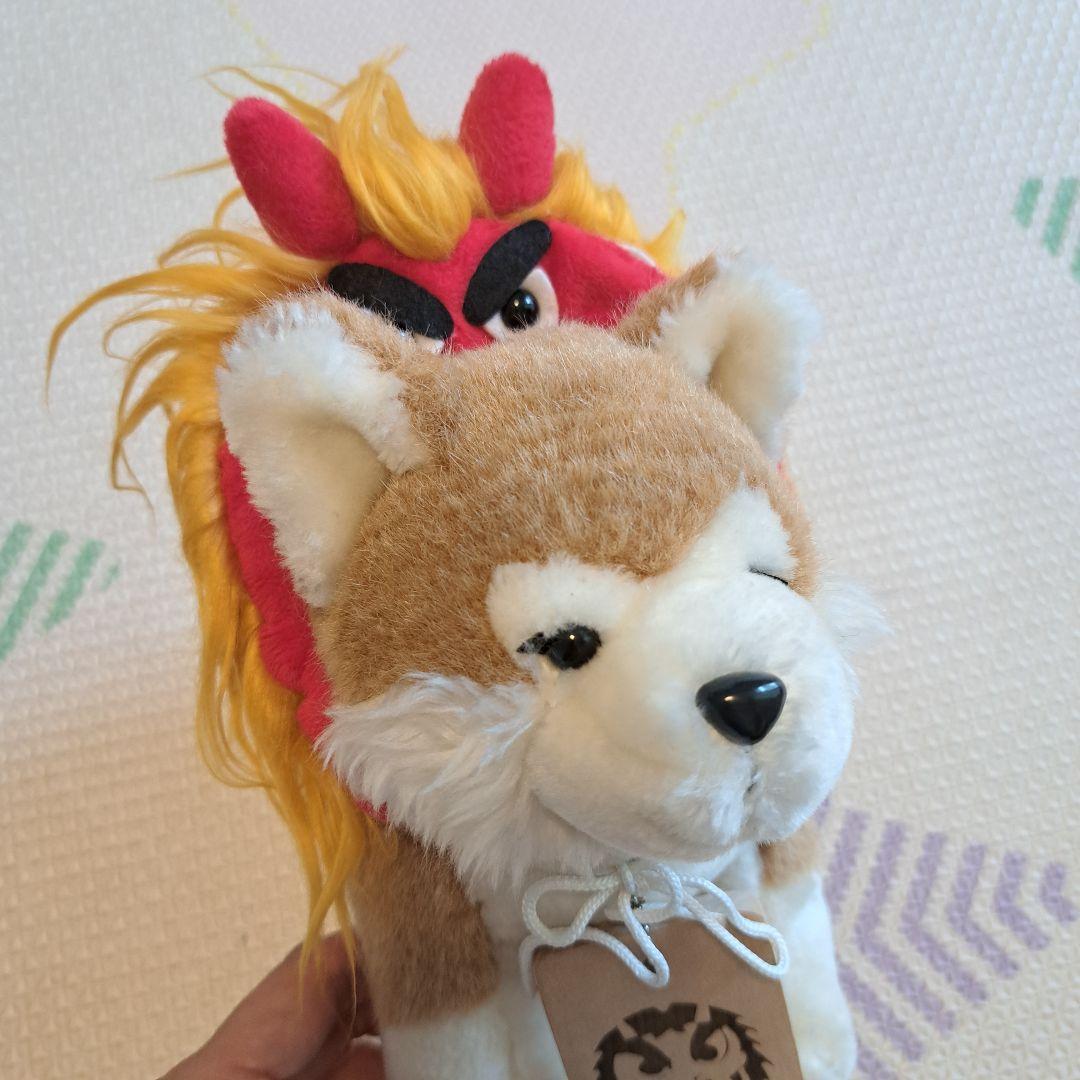 秋田犬　なまはげのかぶり物付きぬいぐるみ　獅子　鬼　木札　レア