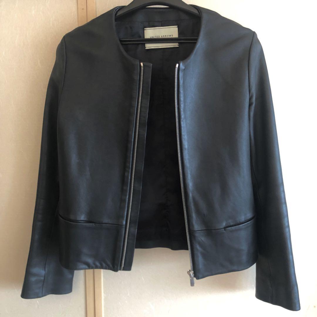 最終値下げ】UNITED ARROWS ノーカラー レザージャケット