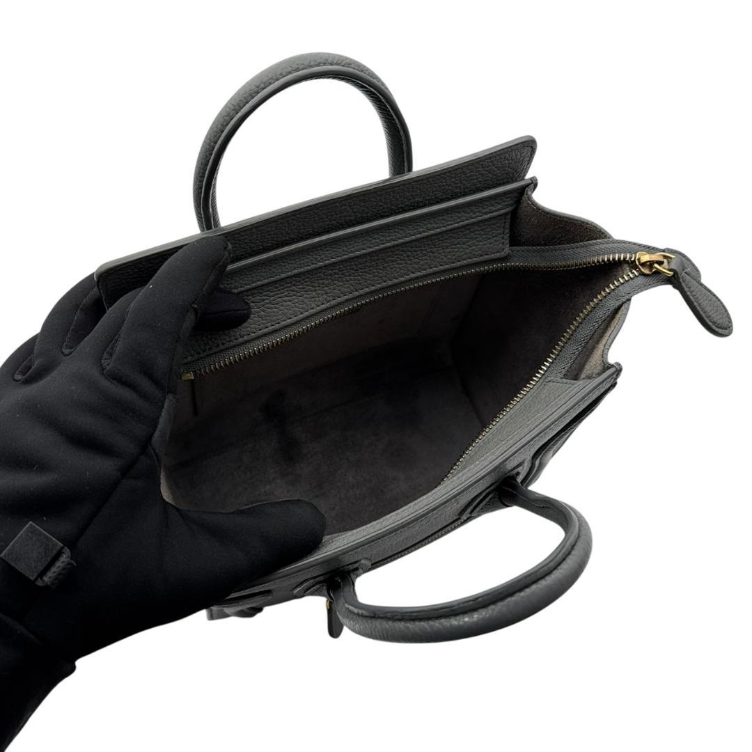 【美品】セリーヌ ラゲージ ナノ 2wayハンドバッグ ショルダーバッグ グレー