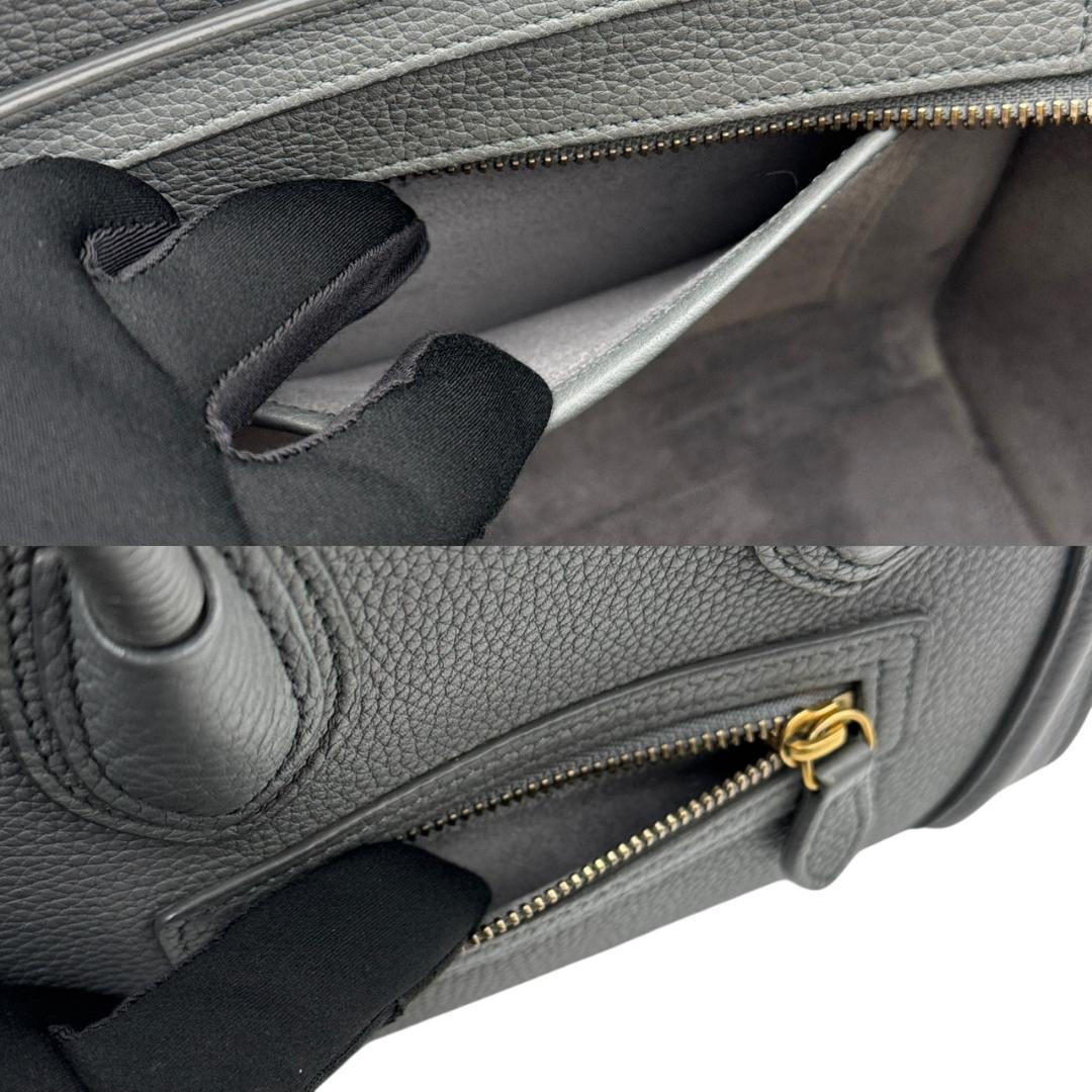 【美品】セリーヌ ラゲージ ナノ 2wayハンドバッグ ショルダーバッグ グレー