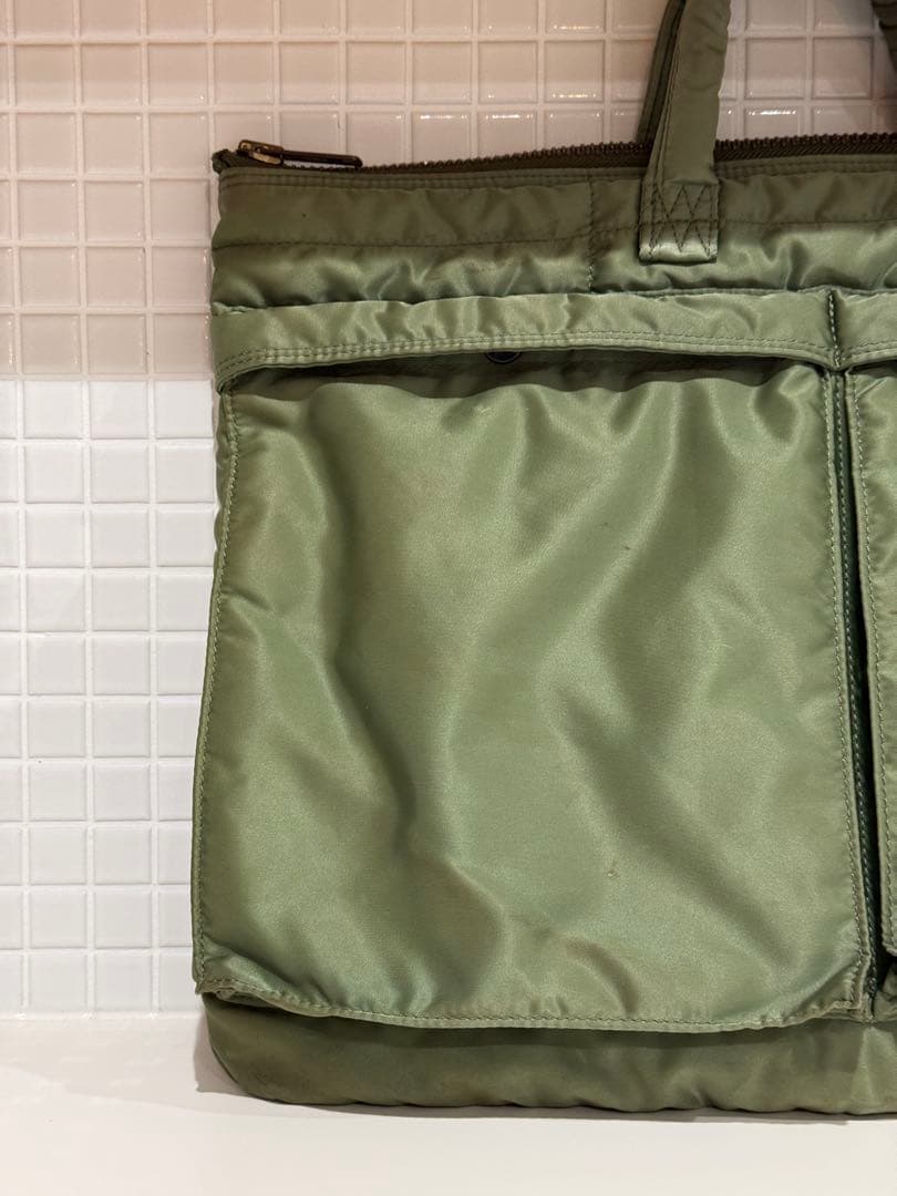 【希少】PORTER ポーター タンカー ブリーフケース セージグリーン バッグ