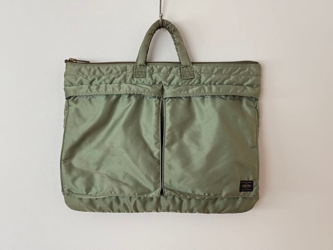 【希少】PORTER ポーター タンカー ブリーフケース セージグリーン バッグ