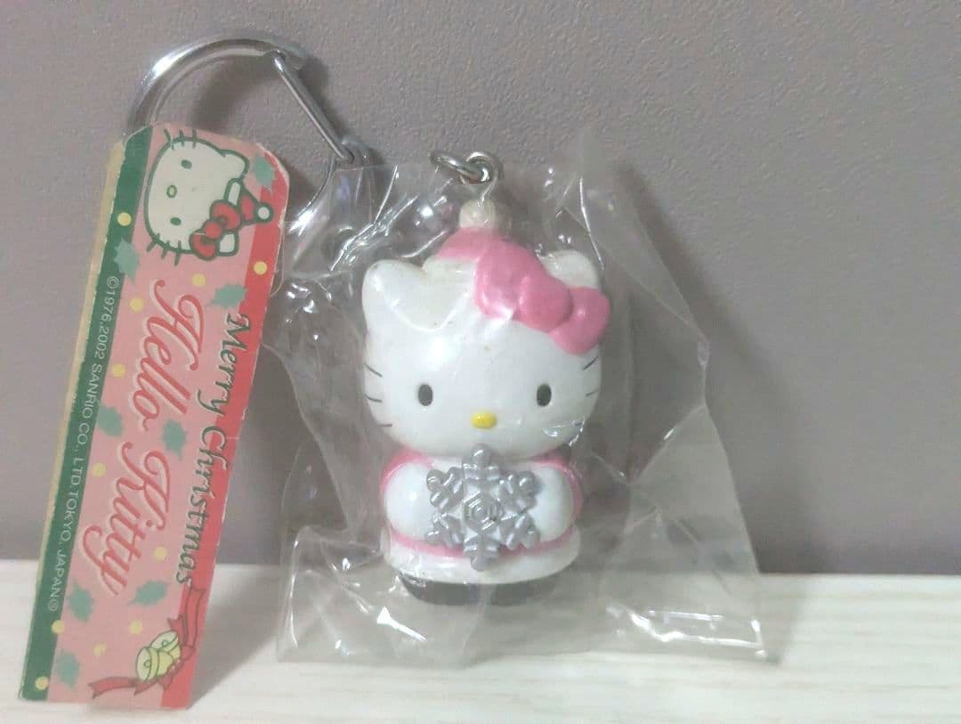 ハローキティ クリスマス 雪の結晶 キーリング キーホルダー 平成レトロ 当時物
