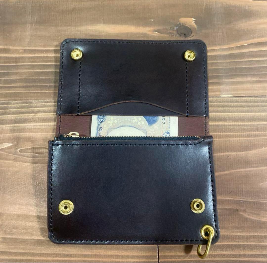 茶芯 ショートトラッカーウォレット 本革