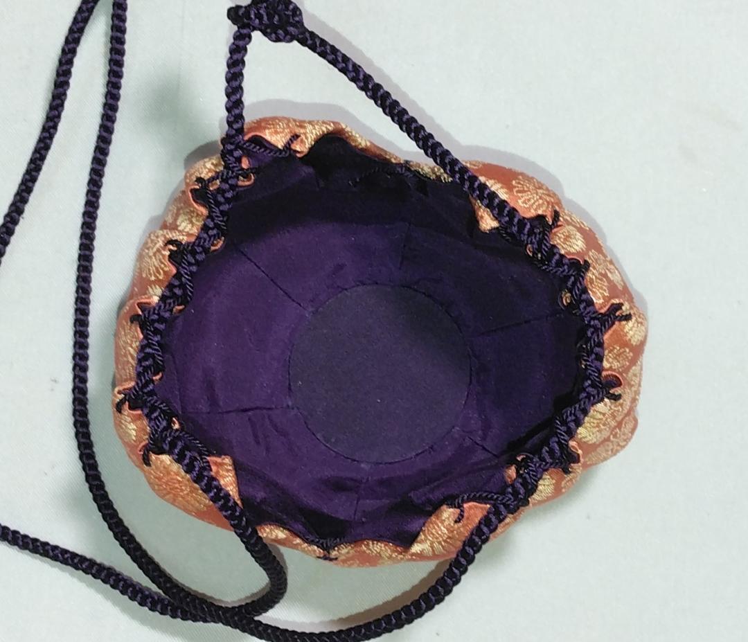 茶道具 京都清水焼 平安東山 笹田仁史作 大海茶入 苺錦裂仕覆付