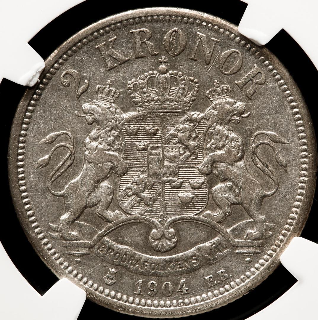 NGC-XF40 スウェーデン オスカル2世 2クローナ 1904EB
