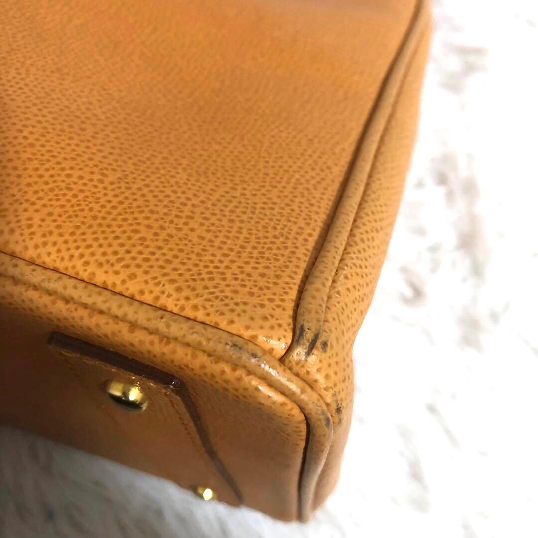n*7様 イタリア製　ハンドバッグ　レザーバッグ　本革　キャメル　金金具　人気デ