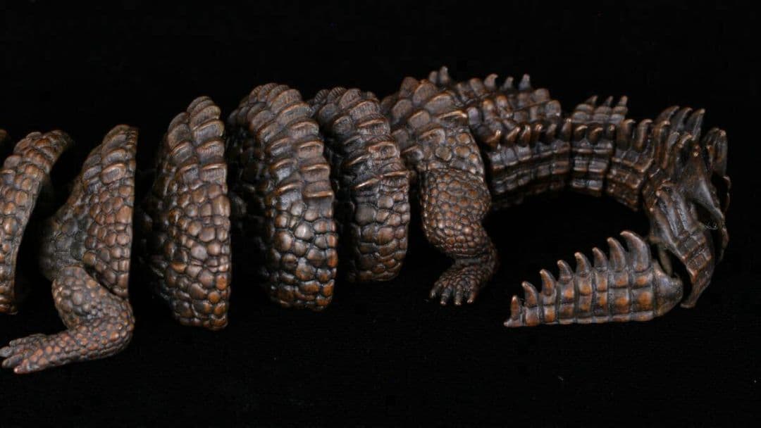 【龍文堂 安の介 造】超絶技巧 精巧自在 鰐 ワニ 金属工芸