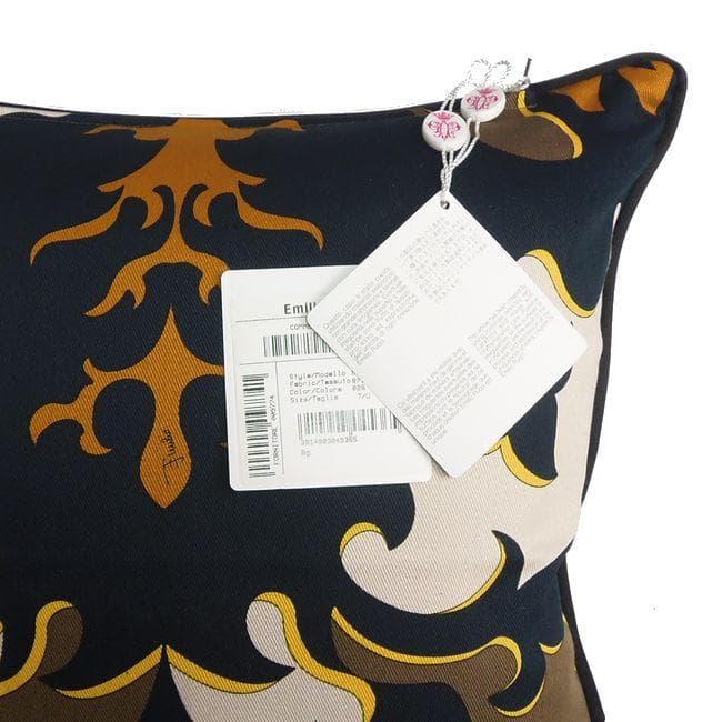 新品 エミリオ プッチ コットン クッションカバー ブラック No.2