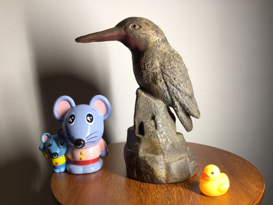 旧家初出し 備前焼 人間国宝 陶工 野鳥の置物 古美術品 時代物