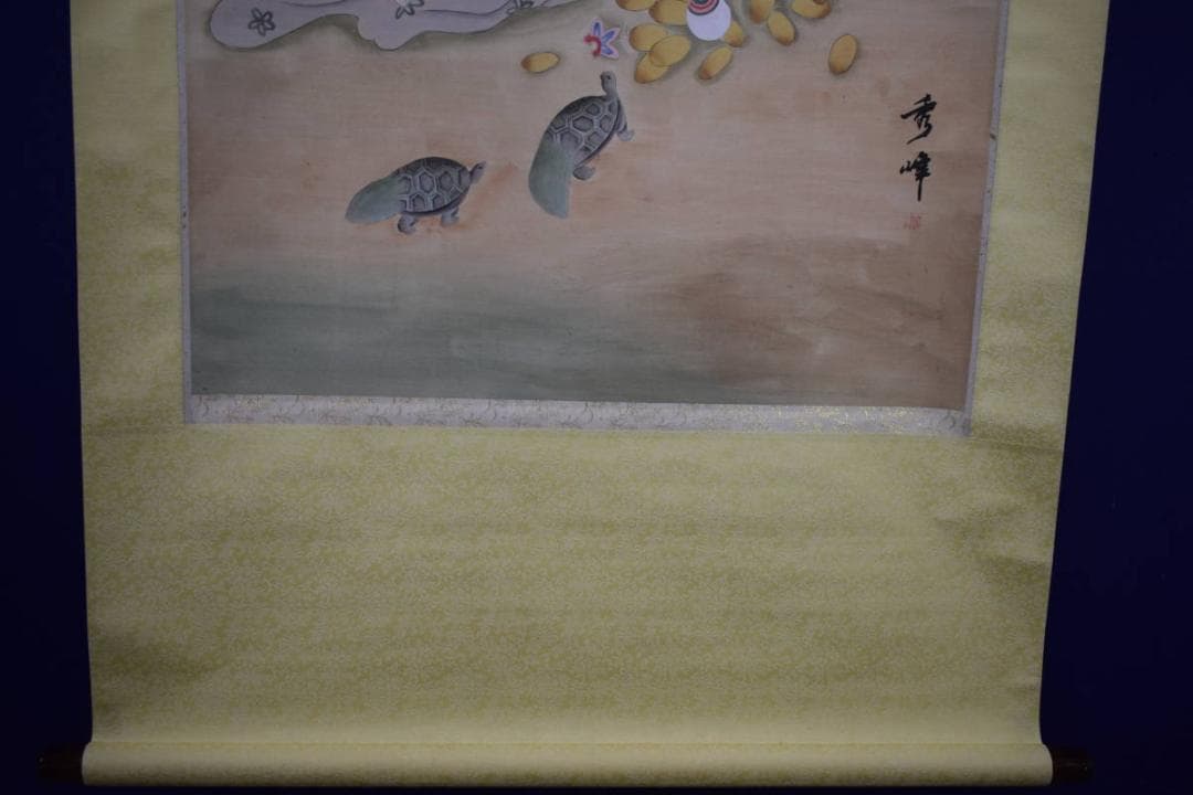 複製/作者不詳/秀峰/七福神図/松竹梅/亀/工芸/大幅/布袋屋掛軸HJ-985