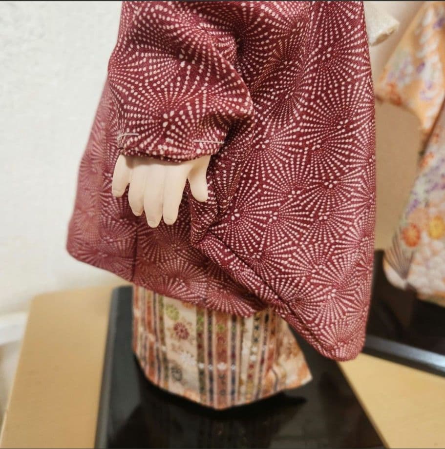 市松人形 男の子と女の子 2体セット 日本人形 正絹の衣装 本松 昭和