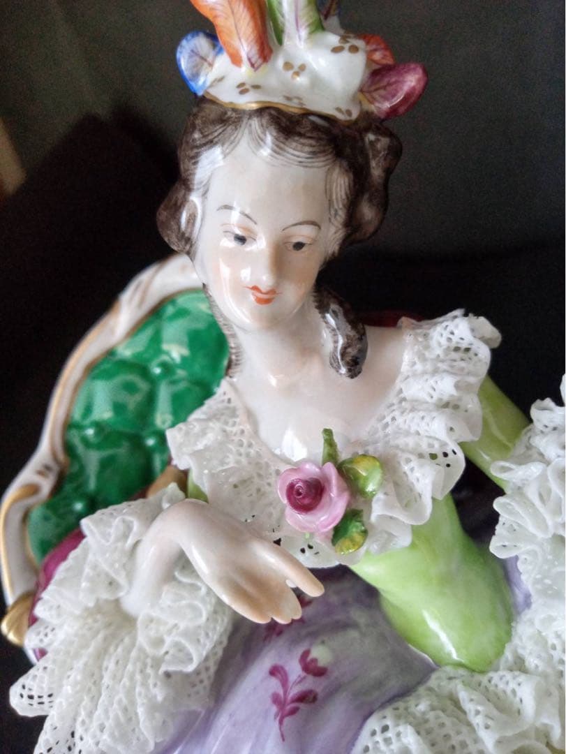 ドレスデン レースドール フォルクシュテット 陶器 人形 ドイツ