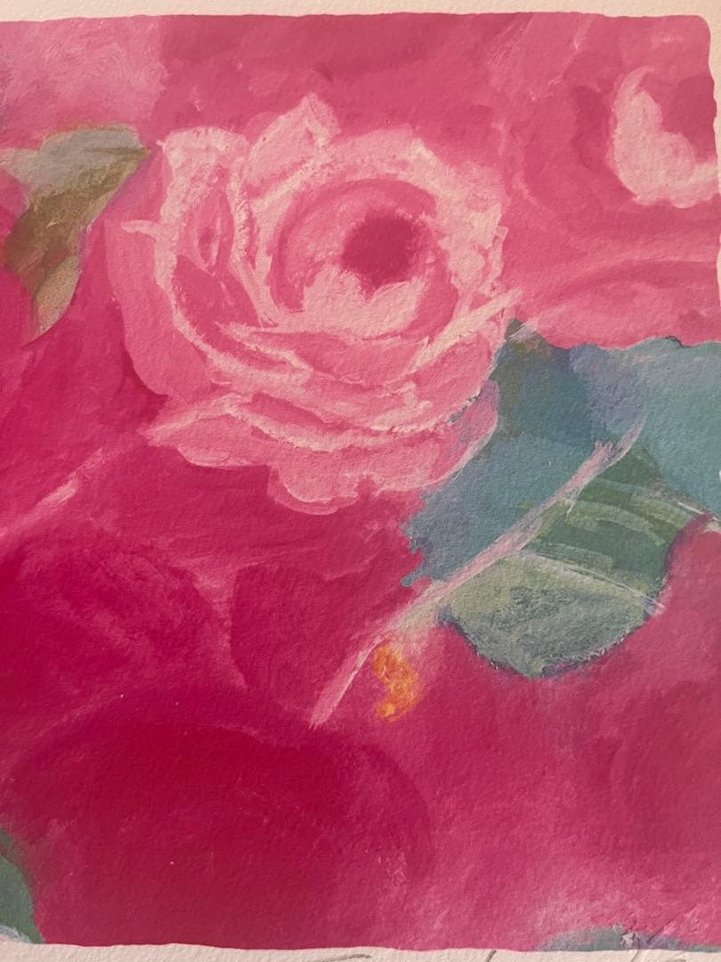 額入り版画 限定ジクレー ジニーキム バラの花 現行品 サイン.ED.証明書