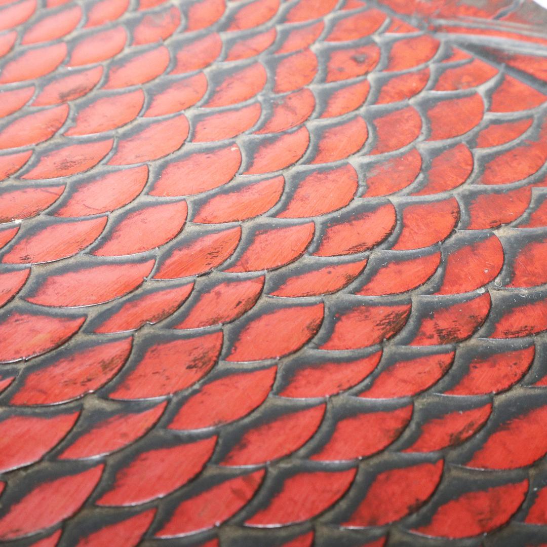 双鯛盆 漆器 木地 楕円盆 茶道具 鯉 箱付