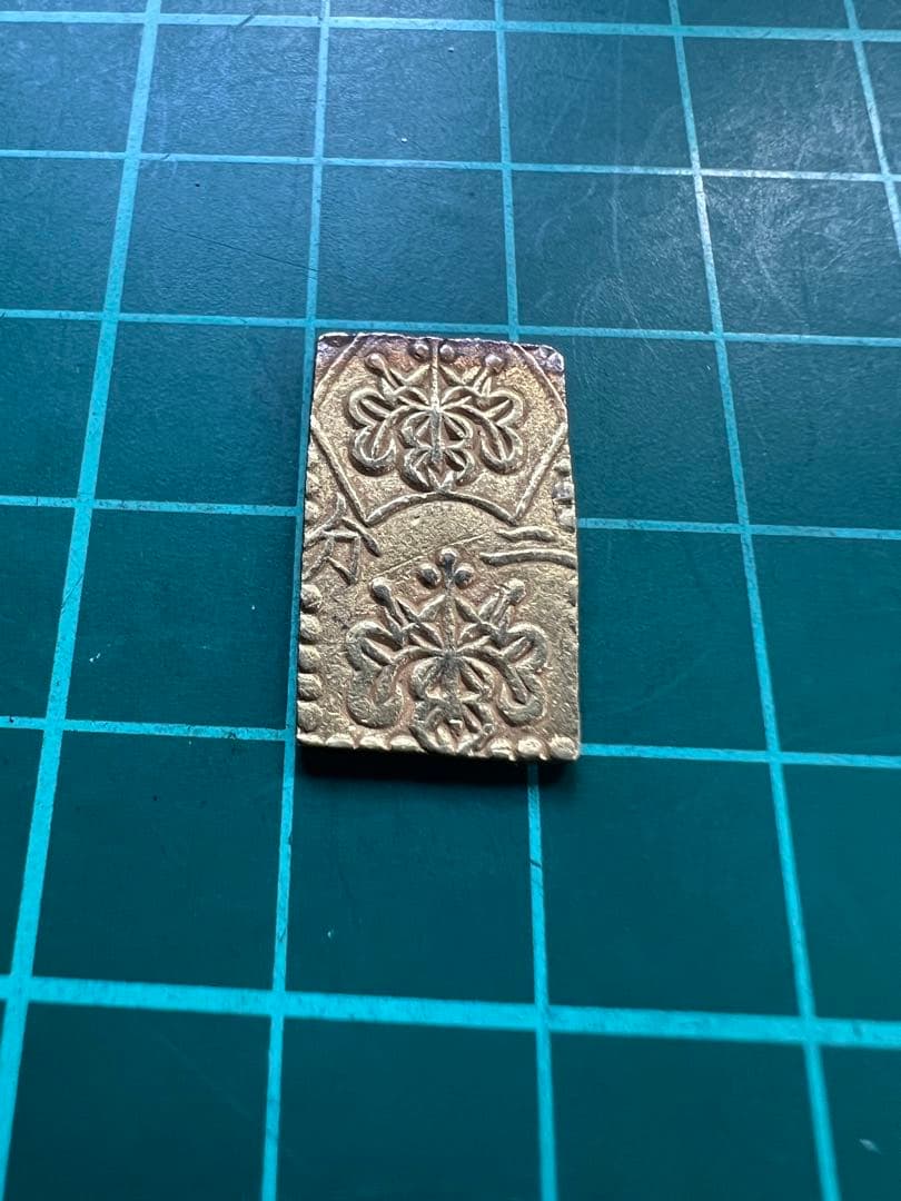 日本古金銀　明治二分金　金台　3.00g