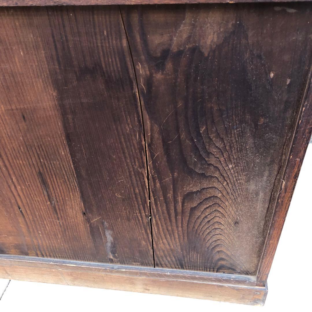 昭和レトロ 透し彫り無垢材 茶箪笥 飾り棚 サイドボード 古家具