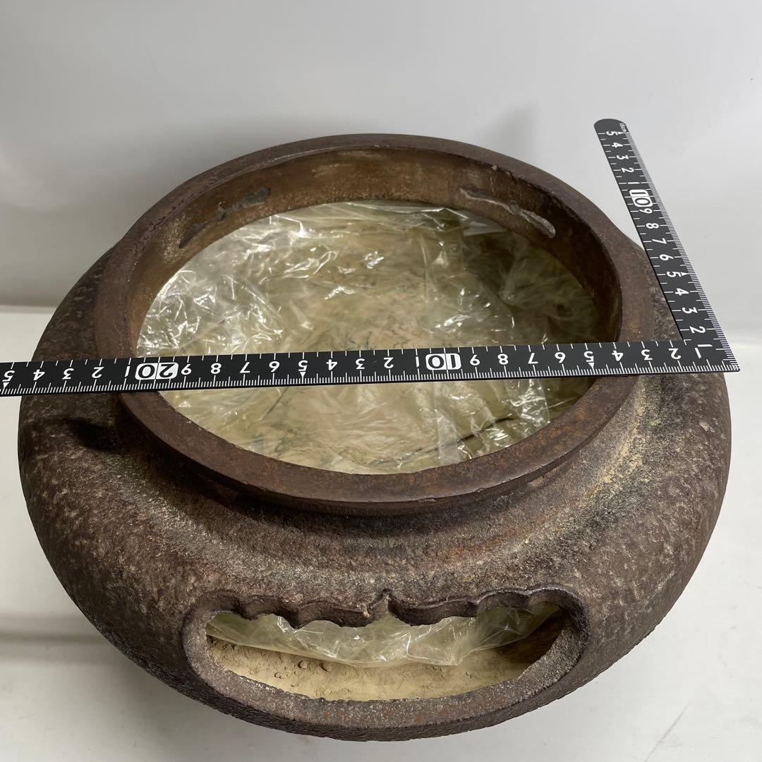 2点セット】茶道具 釜師 人間国宝 高橋敬典 平丸立口釜 はじき肌 骨董