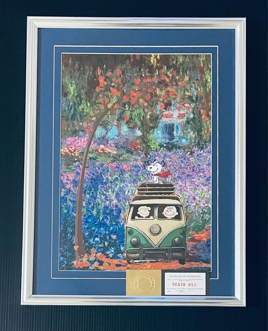 額付き(Wマット)/DEATH NYC/アートポスター/スヌーピー /モネ/ スヌーピー アートポスター DEATH NYC DEATH NYC アートポスター 世界
