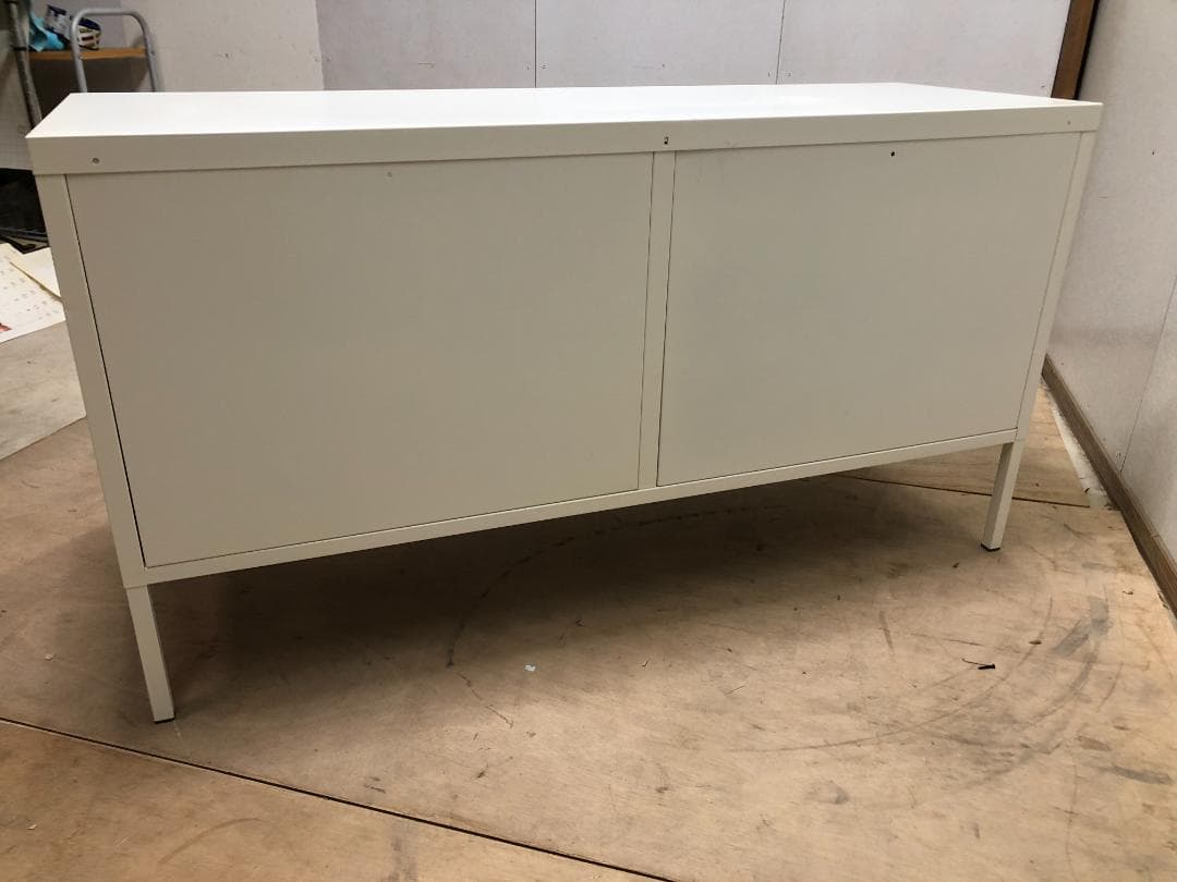 イケア-】IKEA PS キャビネット ホワイト 鍵付き 250128-1