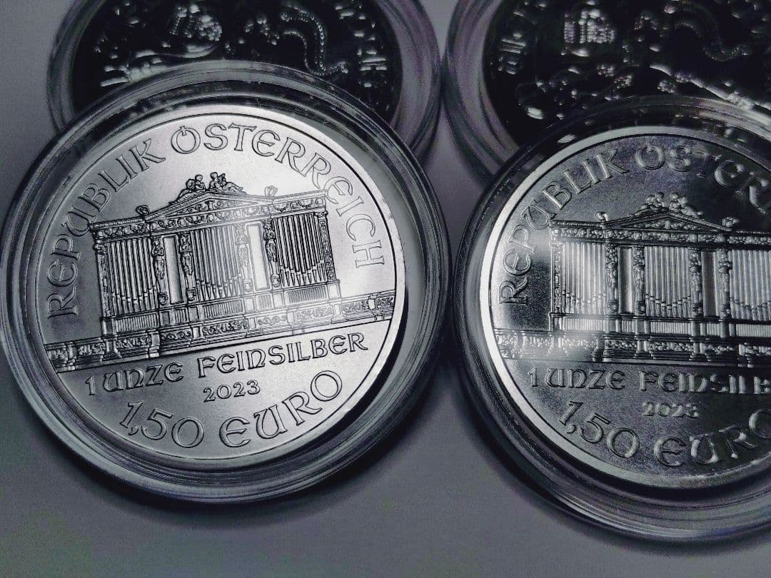 オーストリア ウィーンフィル1オンス銀貨 4枚セット コインケース付き