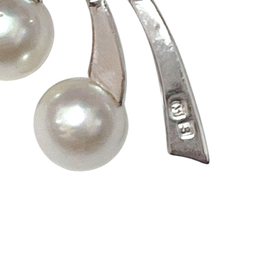 極美品】MIKIMOTO パールブローチあこや真珠 お花 8珠刻印あり