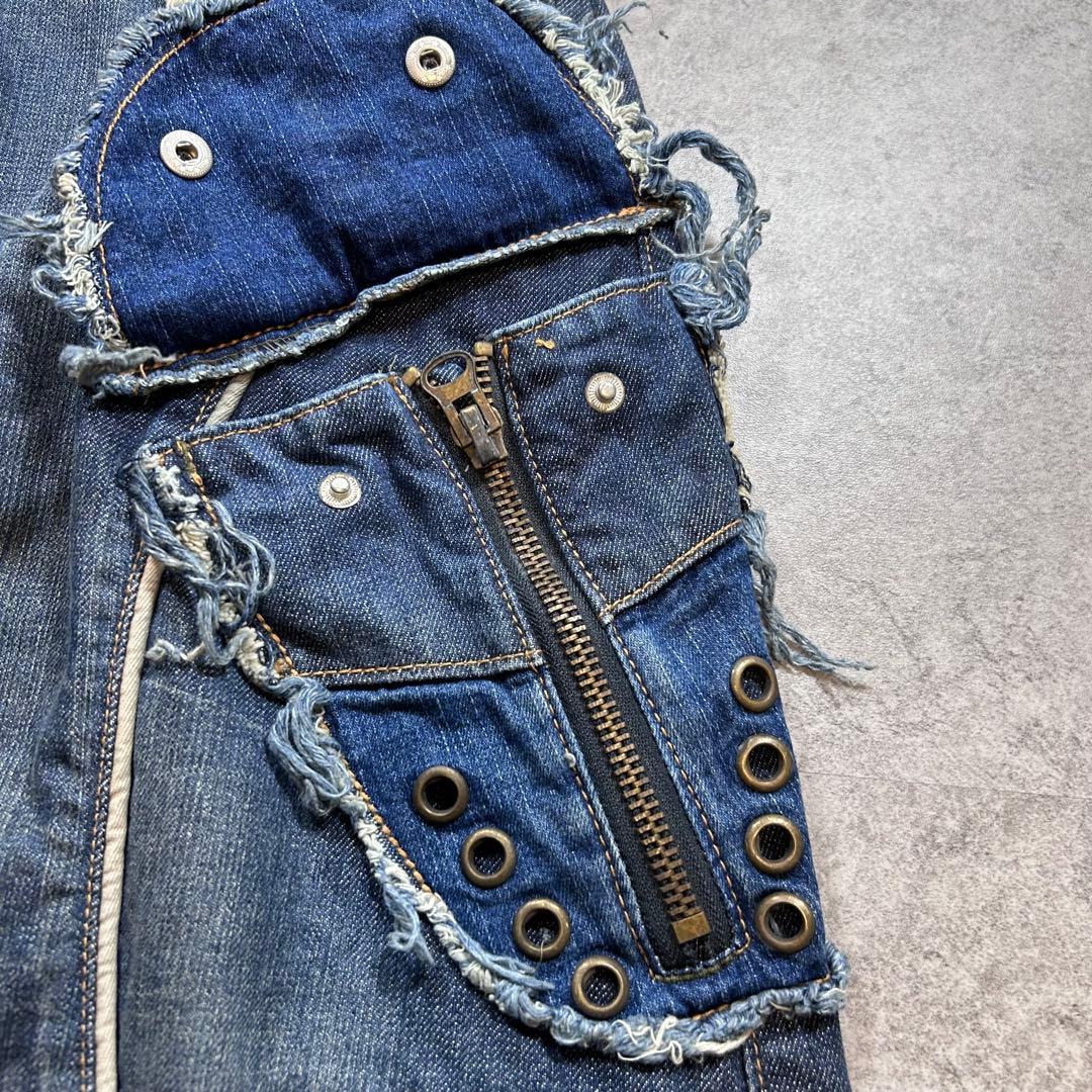 新品【Y2K 】ギミックデニムスカート/アシメ/マクブリング/フェアリーグランジ