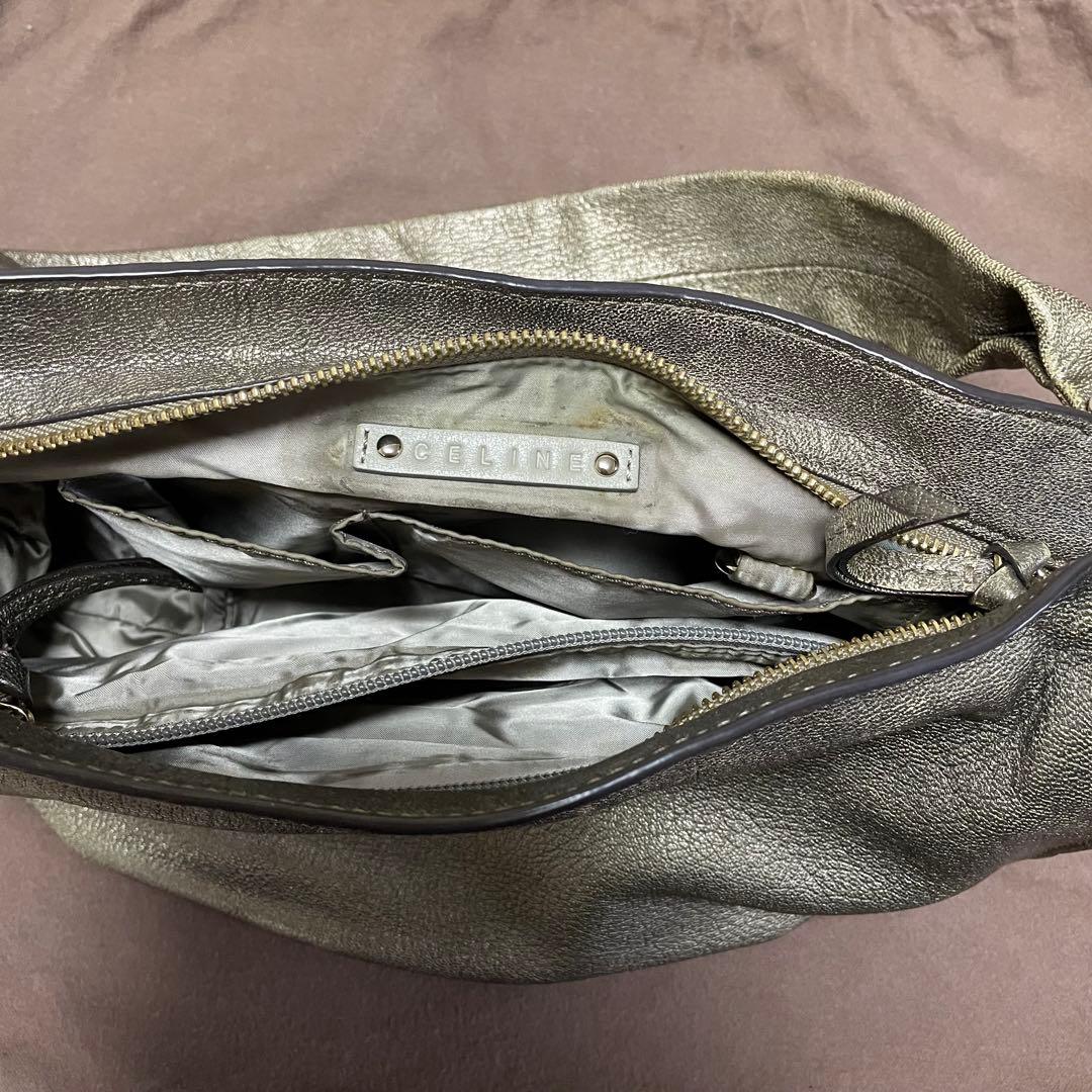 CELINE セリーヌビタースイート　メタリックカーキ　ハンドバック