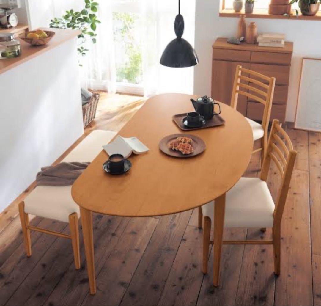 【東京都内23区配送無料】定価8万円　ベルメゾン　半円　ダイニング　テーブル