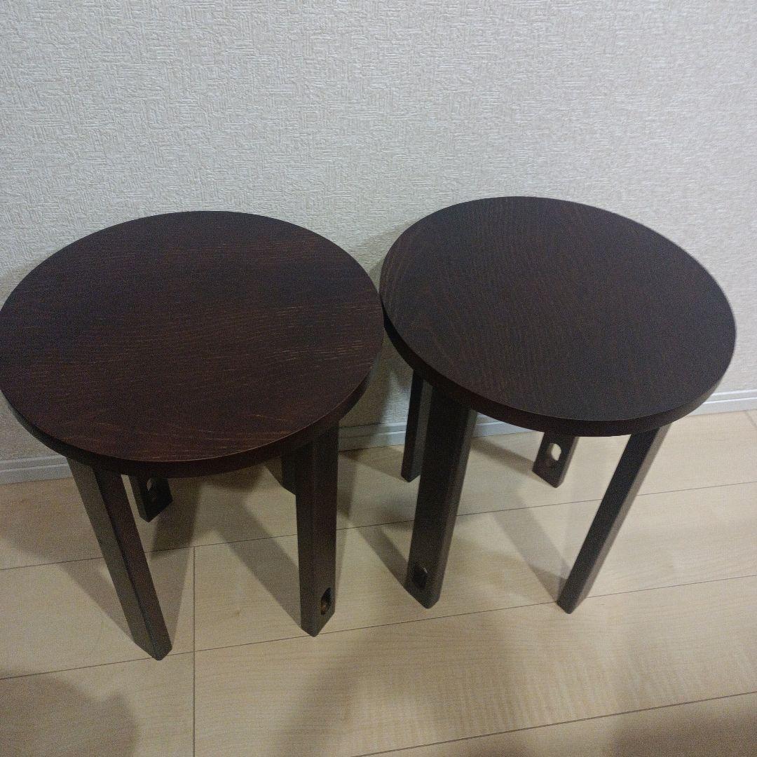 天然木 サイドテーブル スツール 4脚セット スタッキング北欧 モダン シンプル