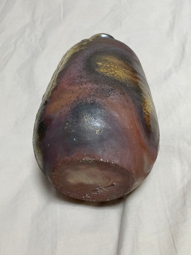 値下】【備前焼】本山和泉作 花入（共箱付き）／一輪挿し／茶道具・華道具