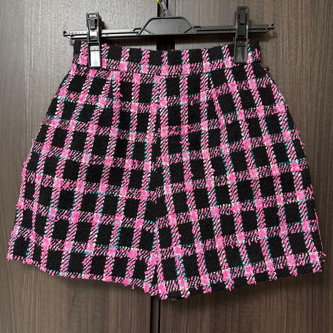 さ*様 sheller ピンクラメツイードキュロット